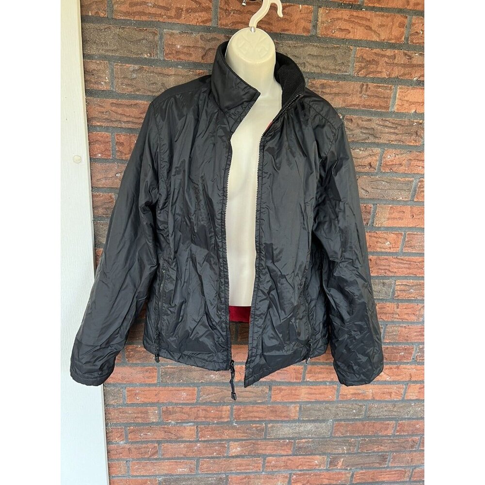 Ralph Lauren Polo Jeans Puffer Coat Large Black Jacket Full Zip Pockets Winter